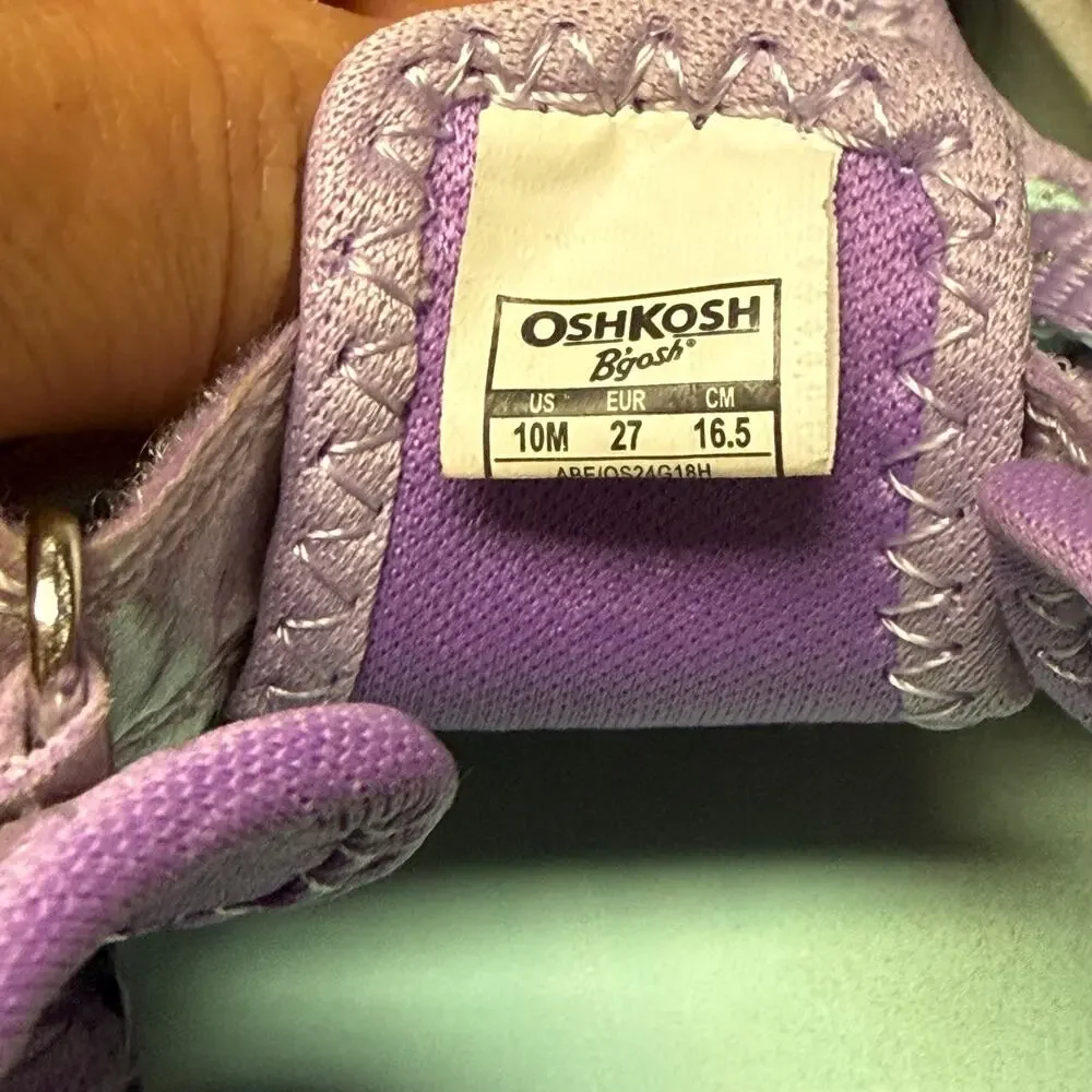 OshKosh B’gosh Girls Purple Teal Closed Toe Sport Sandals Shoes Size 10M